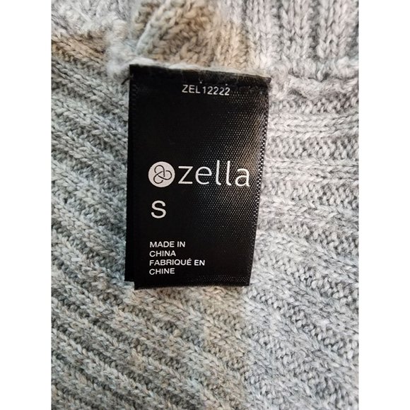 Zella All Day Ribbed Cros Cross faux wrap Light Sweater‎ Grey Size Small - Picture 7 of 9